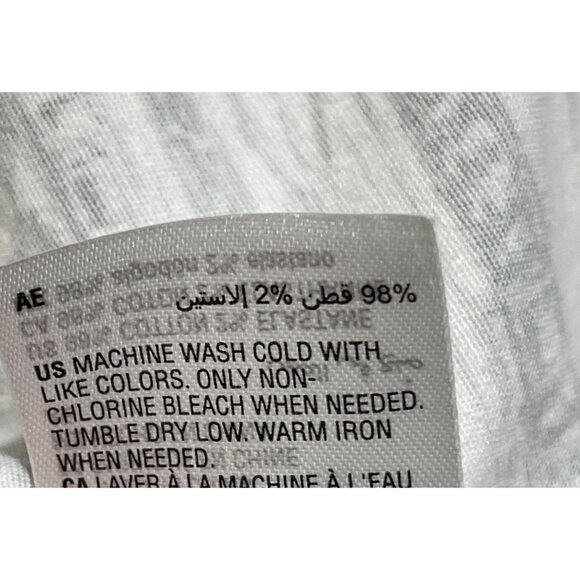 Charter Club Denim Jacket White Black Toile Size L Large Button - Picture 7 of 7